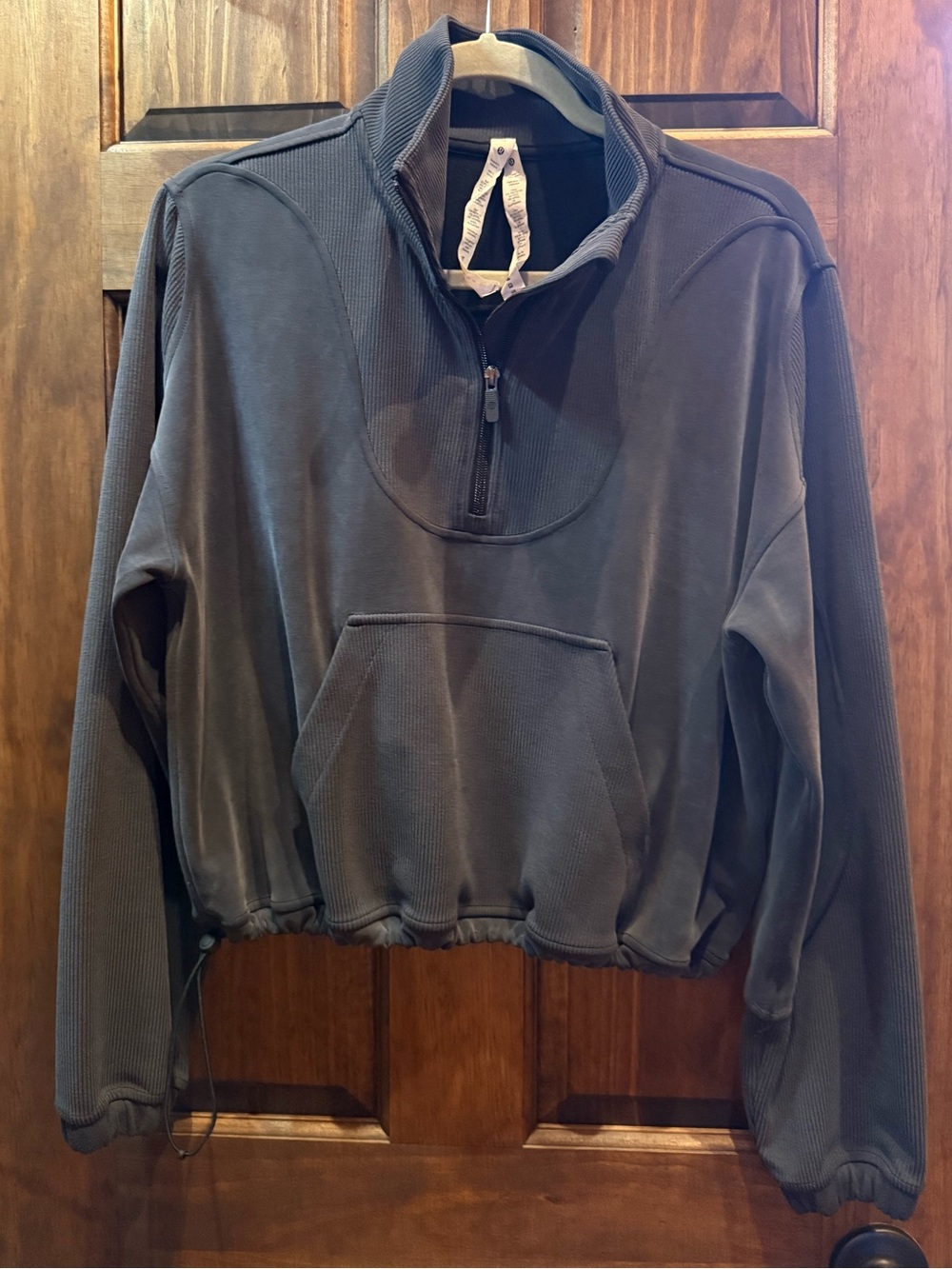 Lululemon Cropped Quarter-Zip Pullover - Charcoal